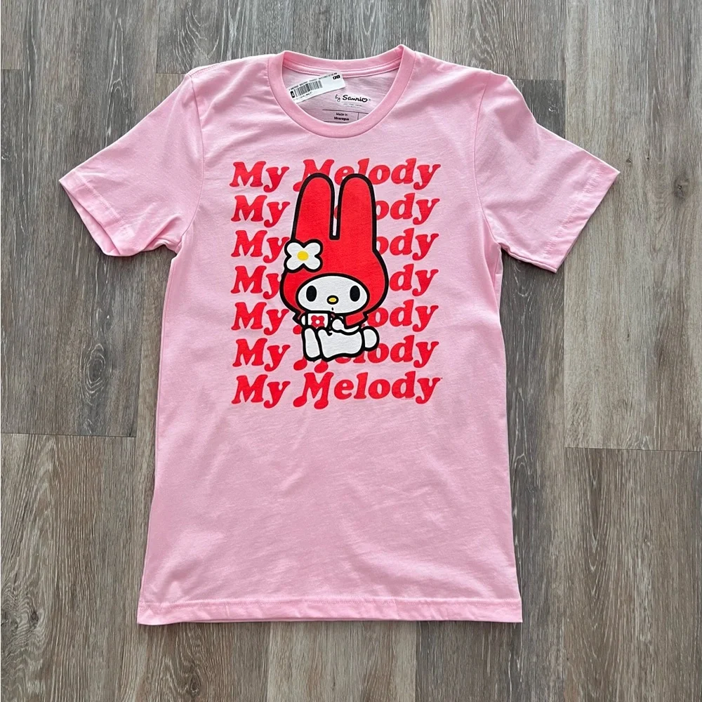 Hello Kitty by Sanrio Pink Short Sleeve T-shirt Top Size S Small Melody - Picture 4 of 7
